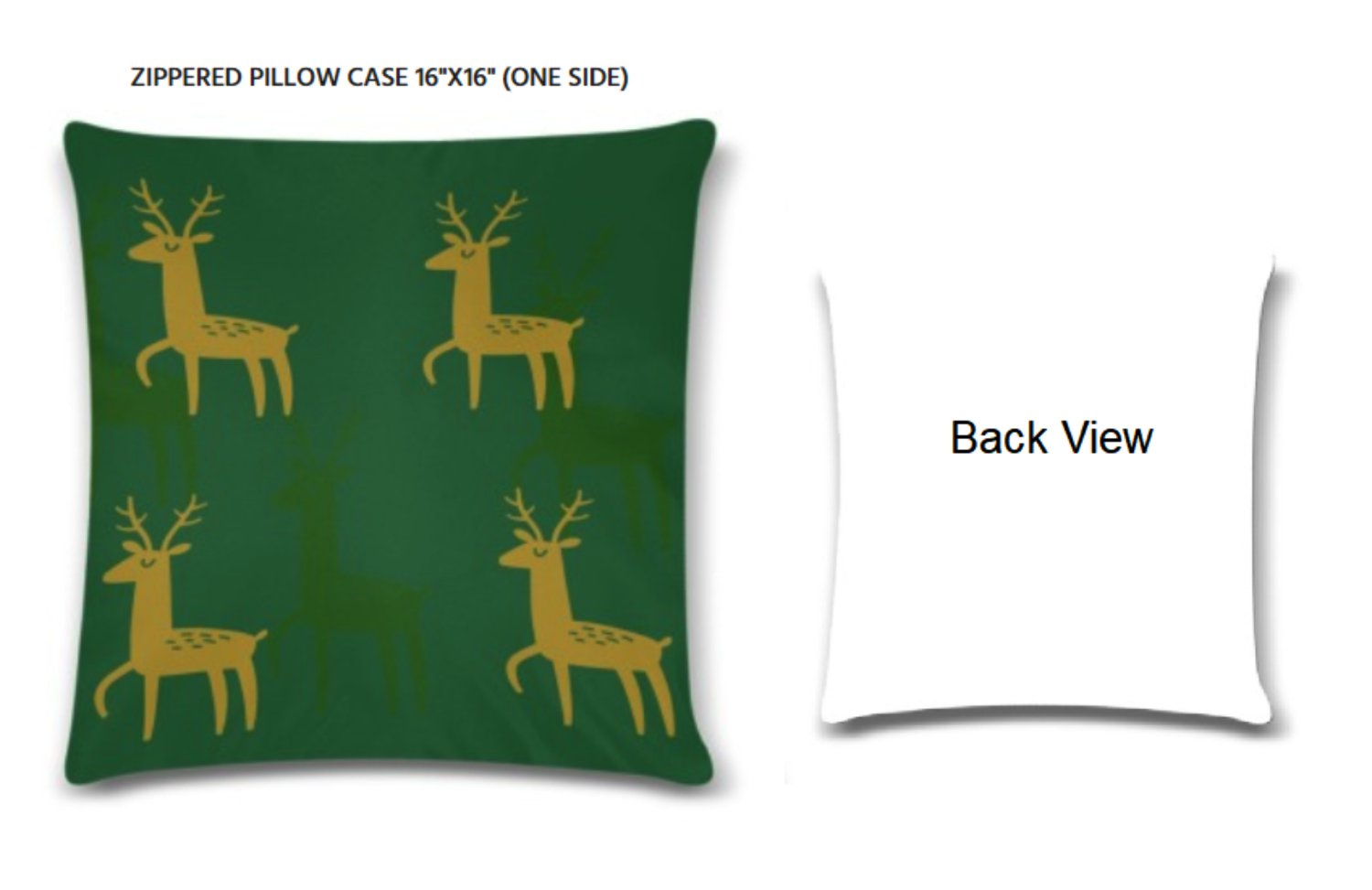 Layered Deer Zippered Pillow Case 16"x16"/ ONE side print