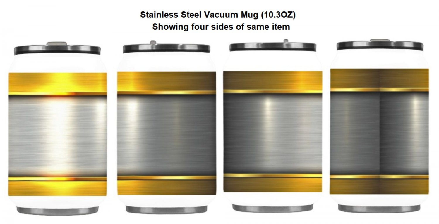 Gold Silver Metal Print Stainless Steel Vacuum Mug (10.3OZ)