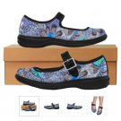 Floral Print Mila Satin Women's Mary Jane Shoes -Size 7