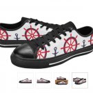 Nautical Print Men's Classic Canvas Shoes -Size 10