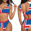 Flag of Iceland Sport Top & High-Waisted Bikini Swimsuit (XS)