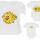 Yellow Puffer Fish Organic Onesie ( 18 Mos. )