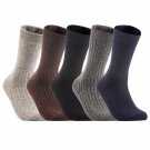 Meso Men's 5 Pairs Pack Rabbit Hair Wool Crew Socks Solid Size 7-11+Free S/H!