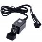 2.1A Motorcycle SAE Cable USB Adapte Weatherproof Charger Socket Battery Tender