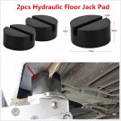 2 Pcs Black DIY Car SUV Slotted Frame Rail Hydraulic Floor Jack Disk Rubber Pad