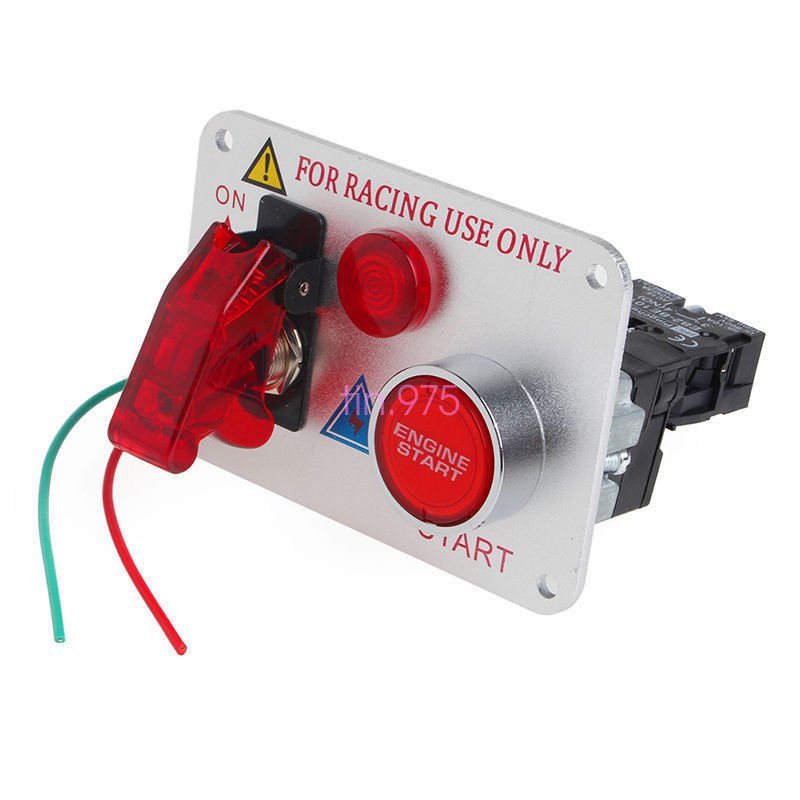 Racing Car 12V Ignition Switch Panel Engine Start Push Button Red LED Toggle