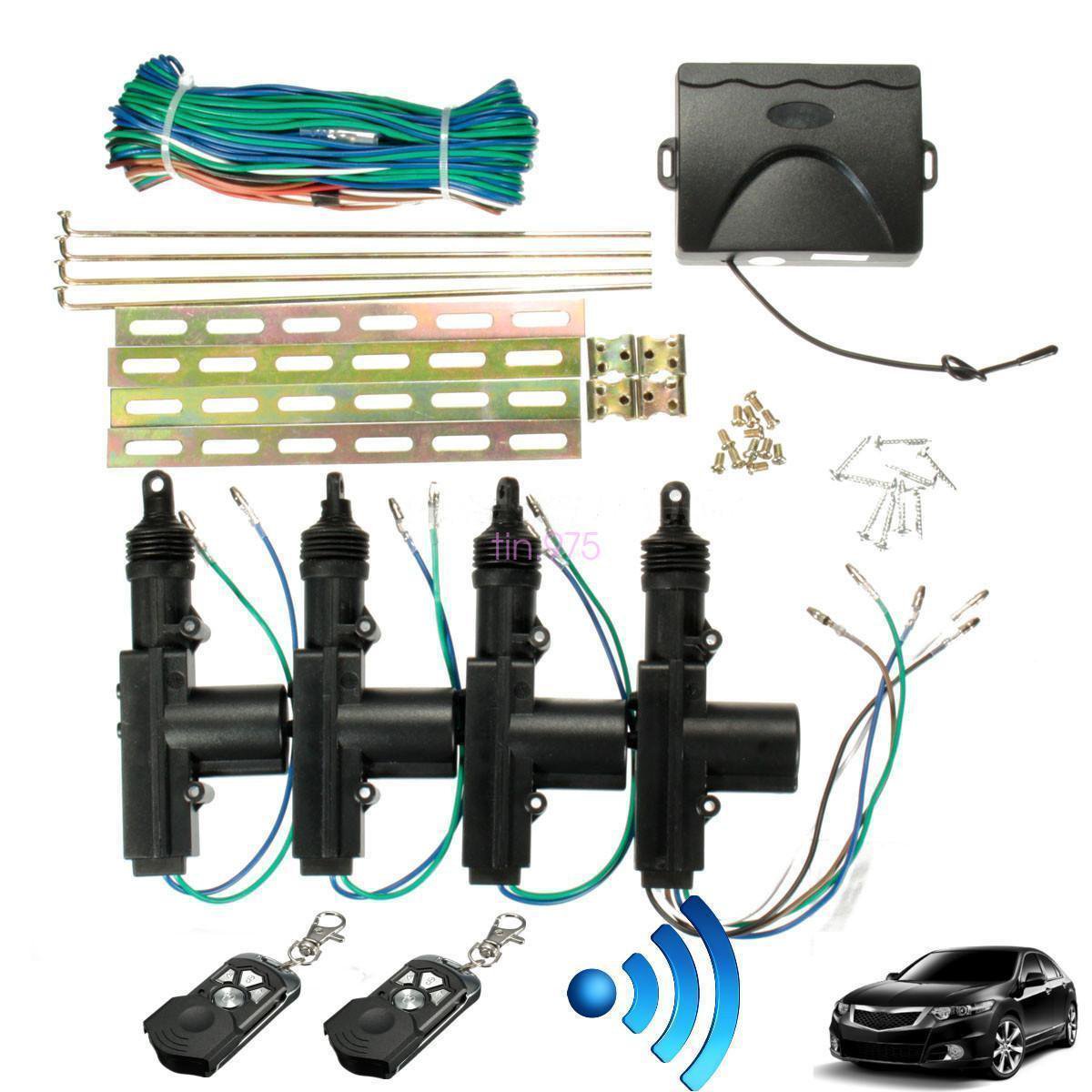 DC 12V Car 4 Door Central Lock/Unlock Keyless Entry System Kit + Remote Key Fob