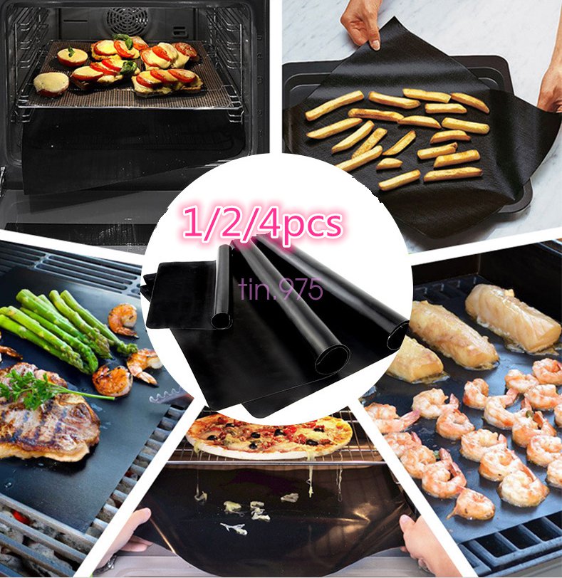 Outdoor Home Copper Chef Grill and Bake Mats Hiking Camping BBQ Pad Tool Black