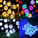 ONE SET SOLAR Garden LIGHTS STRING FAIRY 30 LED Globe Ball WEATHERPROOF 4 COLORS