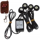 4X White LED Eagle Eye Night Rider Scanner DRL Light Lamp Remote For Harley 1200