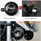 2x 110dB Motorcycle Car Auto Truck Loud Tone Snail Horn Metal Loudspeaker Black
