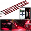 Wireless Remote Control 12" 30CM Motorcycle Red LED Light Strip Kit For Suzuki