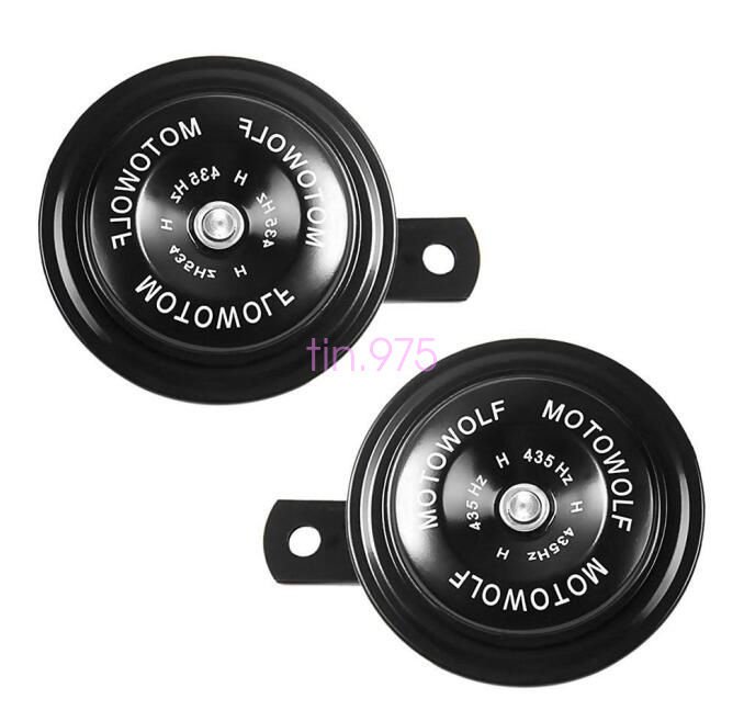 2 Pcs Waterproof 435HZ 110dB Motorcycles ATV Super Loud Tone Snail Horn Speakers