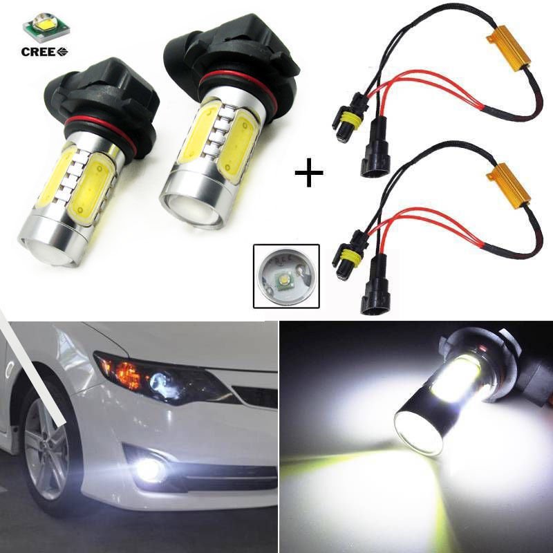 2X White 9006 HB4 LED Fog Light Lamp bulb Driving lights & Load Resistor For BMW
