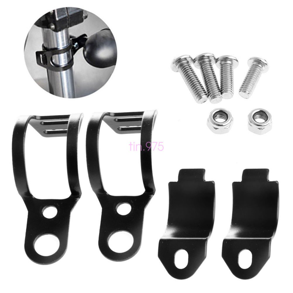2Pcs Black Fork Ear Clamp Motorcycle Turn Signal Light Mount Brackets Holder