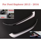 2x Autos Rear View Mirror ABS Chrome Trim Cover Fit For Ford Explorer 2013 2017