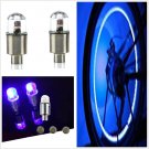 2pcs Motorcycle Bike Bicycle Wheel Tire LED Blue Light Valve Dust Cap For Harley