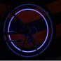 2pcs Motorcycle Bike Bicycle Wheel Tire LED Blue Light Valve Dust Cap For Harley