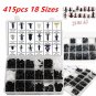 415Pc 18 Sizes Plastic Car SUV Trim Clips Retainer Panel Bumper Fastener W/ Box