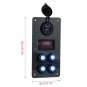 Boat Marine Car On-Off LED Rocker Switch Panel Dual USB Charger Voltmeter Gauge