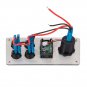 Boat Marine Car On-Off LED Rocker Switch Panel Dual USB Charger Voltmeter Gauge