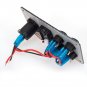 Boat Marine Car On-Off LED Rocker Switch Panel Dual USB Charger Voltmeter Gauge
