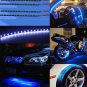 Wireless Remote Control Motorcycle 12" 30CM Blue 15LED Light Strip Kit For BMW