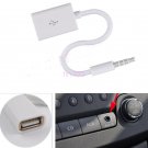 10x Car SUV MP3 3.5mm Male AUX Audio Plug Jack To USB 2.0 Female Converter Cable