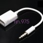 10x Car SUV MP3 3.5mm Male AUX Audio Plug Jack To USB 2.0 Female Converter Cable