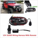 12V 2Lead Car Offroad LED Light Wiring Harness Kit W/Remote Control Flash Strobe
