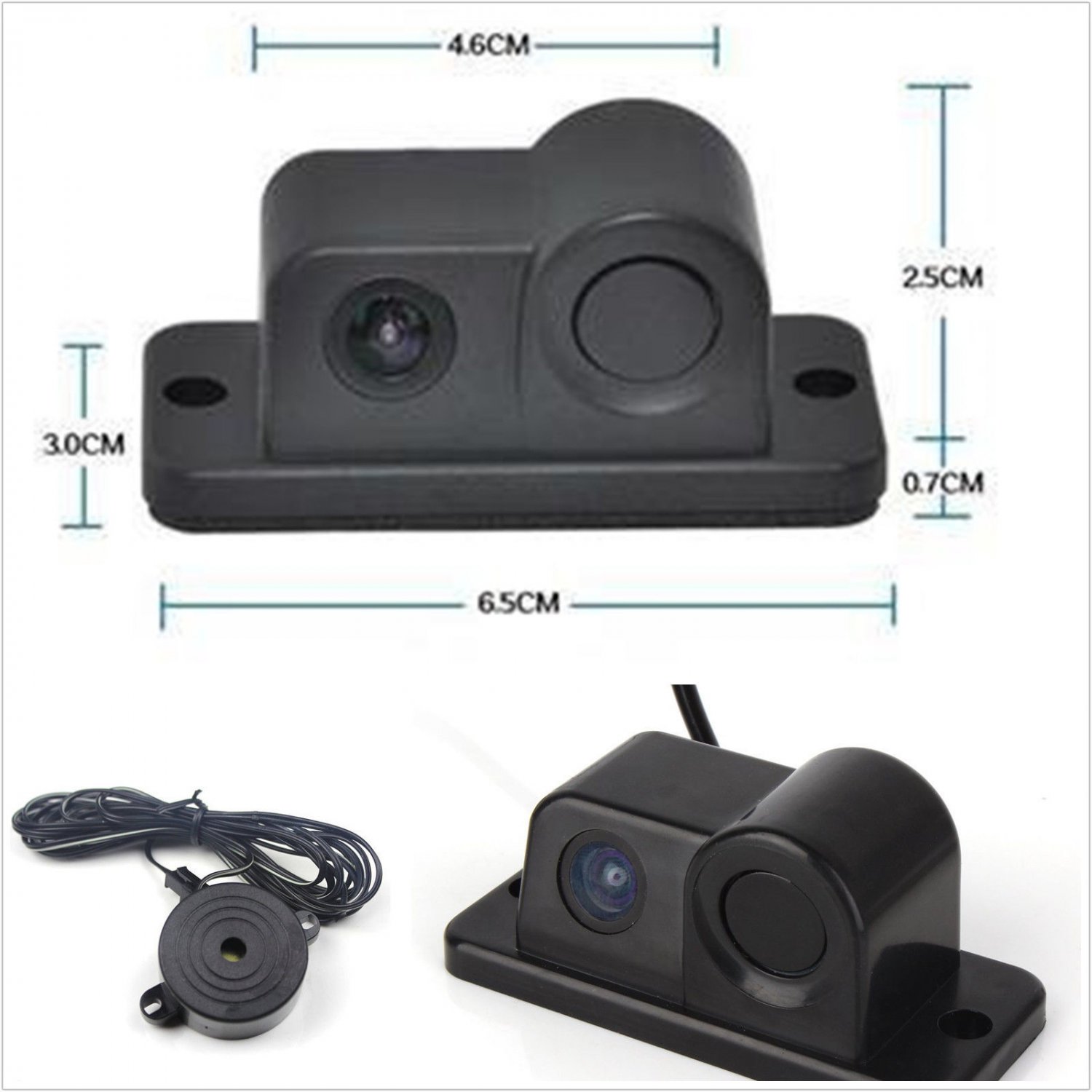 2in1 Car Parking Reversing Sensor Radar Rear View Backup Night Vision CCD Camera