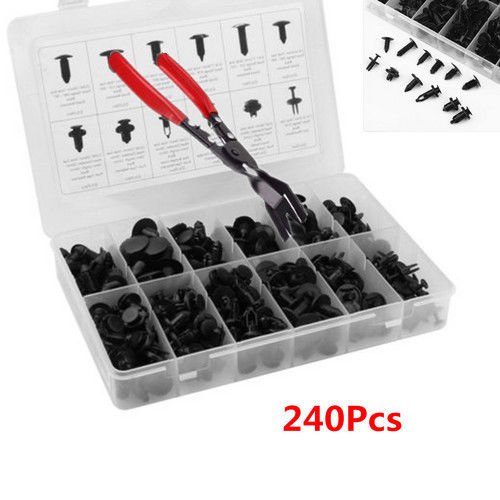 240PC Auto Clips Assortment Free Clip Pliers Set For Toyota Honda Ford