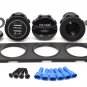 Dual USB Charger + Voltmeter+ 12V Socket + 3 Hole Panel Marine Car Boat Blue LED