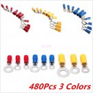 480×Car Audio Electrical Wire Connectors Terminals Crimp Insulated 3-Colors Kits