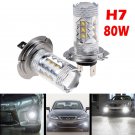 2 X NEW H7 80W Super Bright White LED Fog Tail Driving Car Head Light Lamp Bulbs