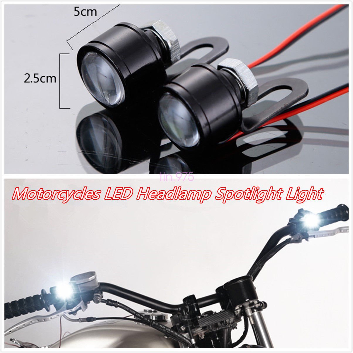 2x White LED Motorcycles ATV Fender Headlight DRL Fog Lamps For Harley-Davidson
