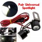 2x White LED Motorcycles ATV Fender Headlight DRL Fog Lamps For Harley-Davidson