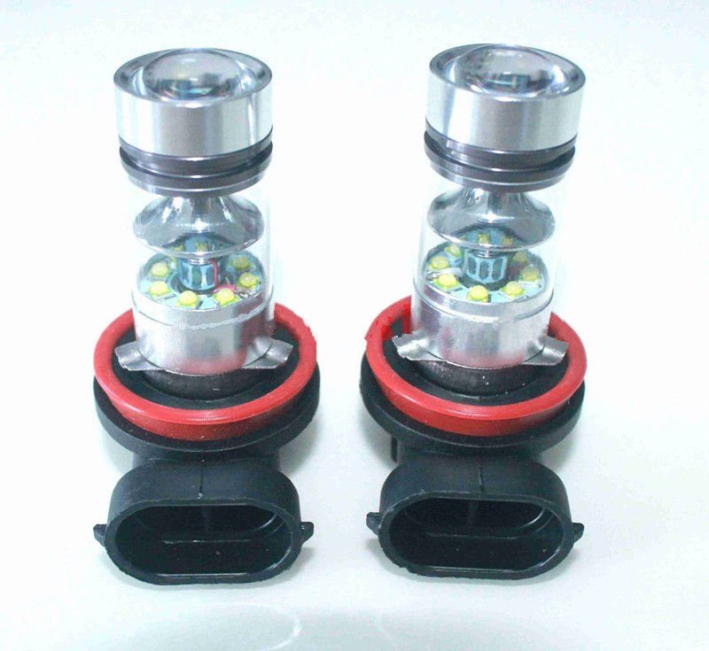 2x H8 6000K 100W Cree LED 20SMD Projector Fog Driving DRL Light Lamp Bulbs White
