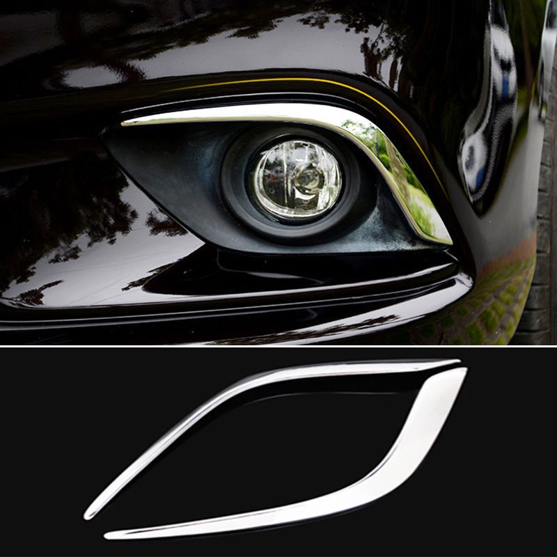Chrome Front Fog Light Lamp Cover Trim Molding Eyebrow For 14-15 Atenza Mazda 6