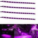 4x Purple 30Cm 15SMD LED Motorcycle Waterproof Flexible Strip Light For Honda