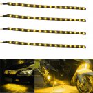 4x Yellow 12V 30Cm 15SMD LED Waterproof Flexible Strip Light For Harley-Davidson