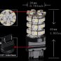 2X 3157 60SMD DUAL COLOR SWITCHBACK WHITE AMBER TURN SIGNAL LED LIGHT BULBS 3057