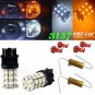 2X 3157 60SMD DUAL COLOR SWITCHBACK WHITE AMBER TURN SIGNAL LED LIGHT BULBS 3057