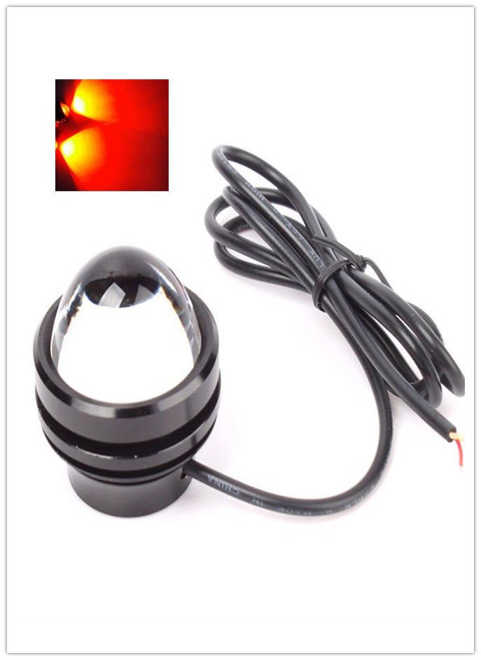 2pcs Auto 15W LED Bull Eye Light Daylight DRL Car Fog Daytime Running Lamp Red