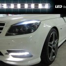 2 Pcs 8 LED White Driving Fog Lamp DRL Daytime Running Lights For Mercedes-Benz