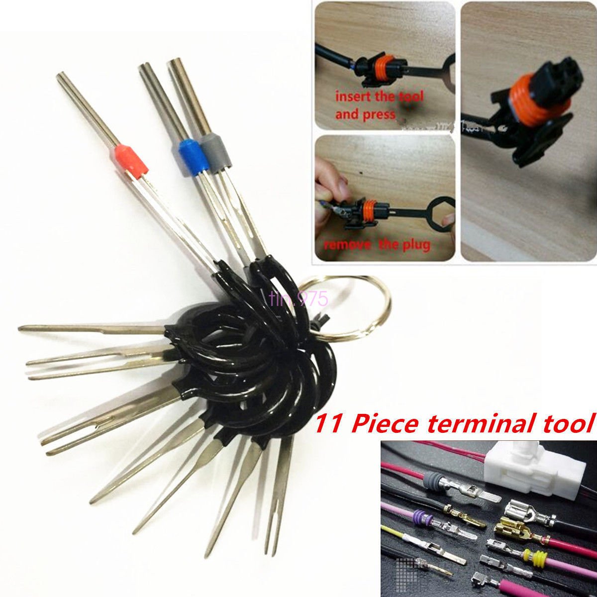 11pc/set Wire Terminal Removal Tool Wiring Crimp Connector Pin Release Extractor