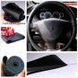 Black Genuine Leather Steering Wheel Cover Sweat Non-Slip Needle Cord For Honda