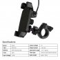 Universal Motorcycle Bike ATV 3.5-7" Cell Phone GPS Mount Holder w/ USB Charger