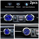 NEW Car Clock Watch Thermometer A/C Vent Clip Perfume Refill Storage Fragrance