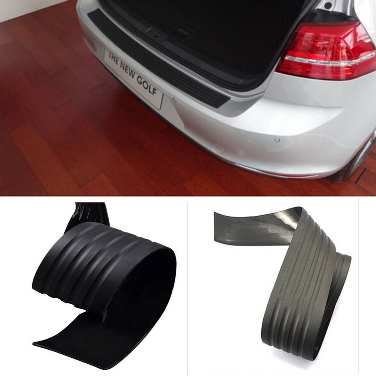 Black Rear Bumper Sill/Protector Plate Rubber cover Guard trim for Honda Toyota